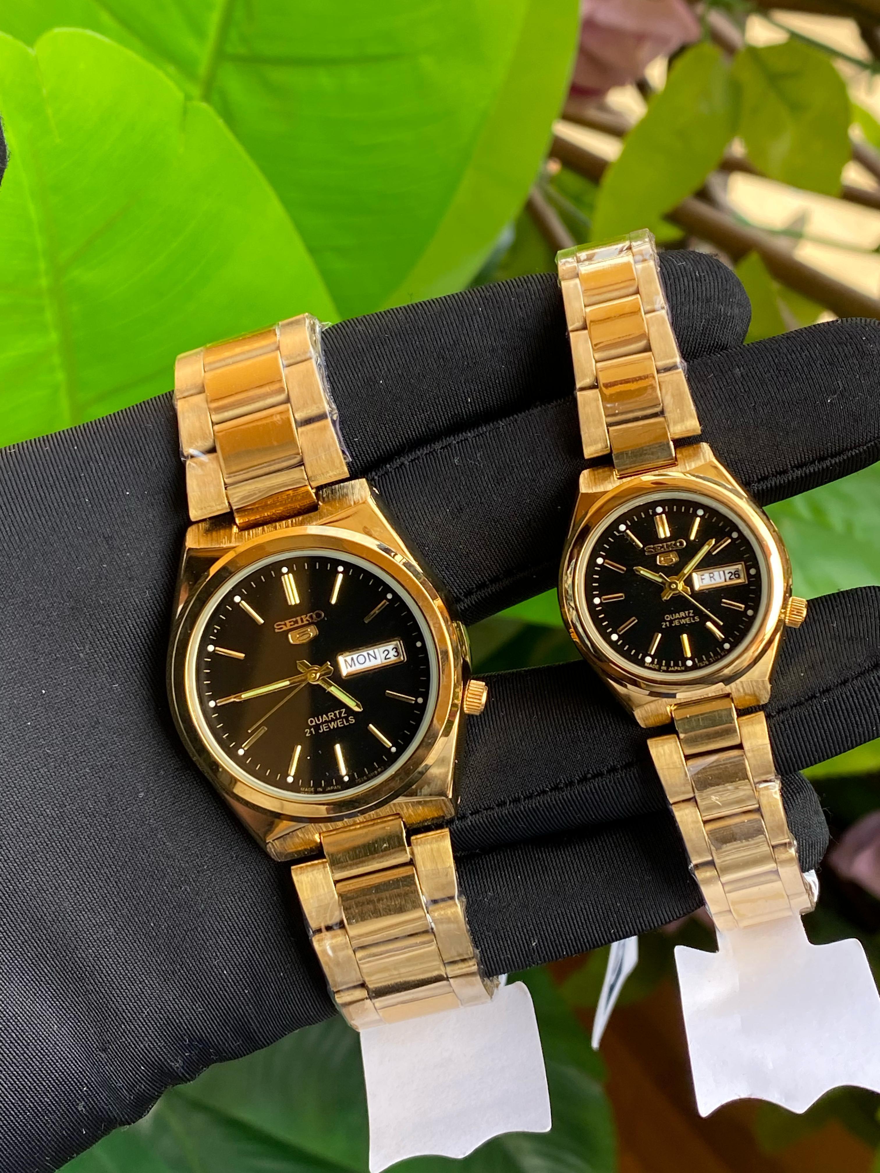 🔥🔥RESTOCKED🔥🔥

SEIKO 5 COUPLE WATCHES
❇Day&Date Display
❇Water resistant 
❇Battery powered 
❇Stainless steel