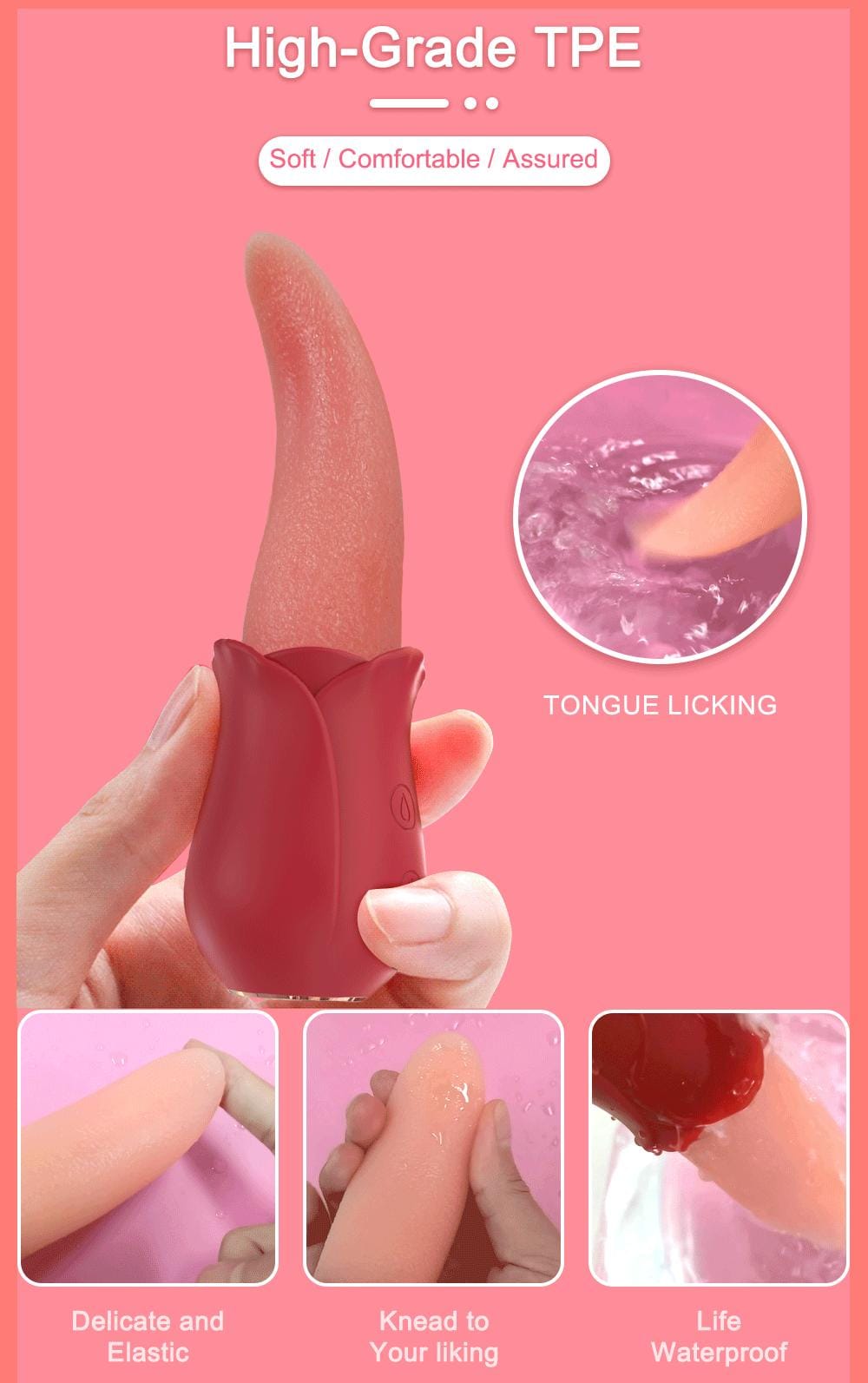 10 speeds realistic licking tongue rose
Vibrators for Women Nipples Clitoral Stimulation Sex Toys for Adult Female