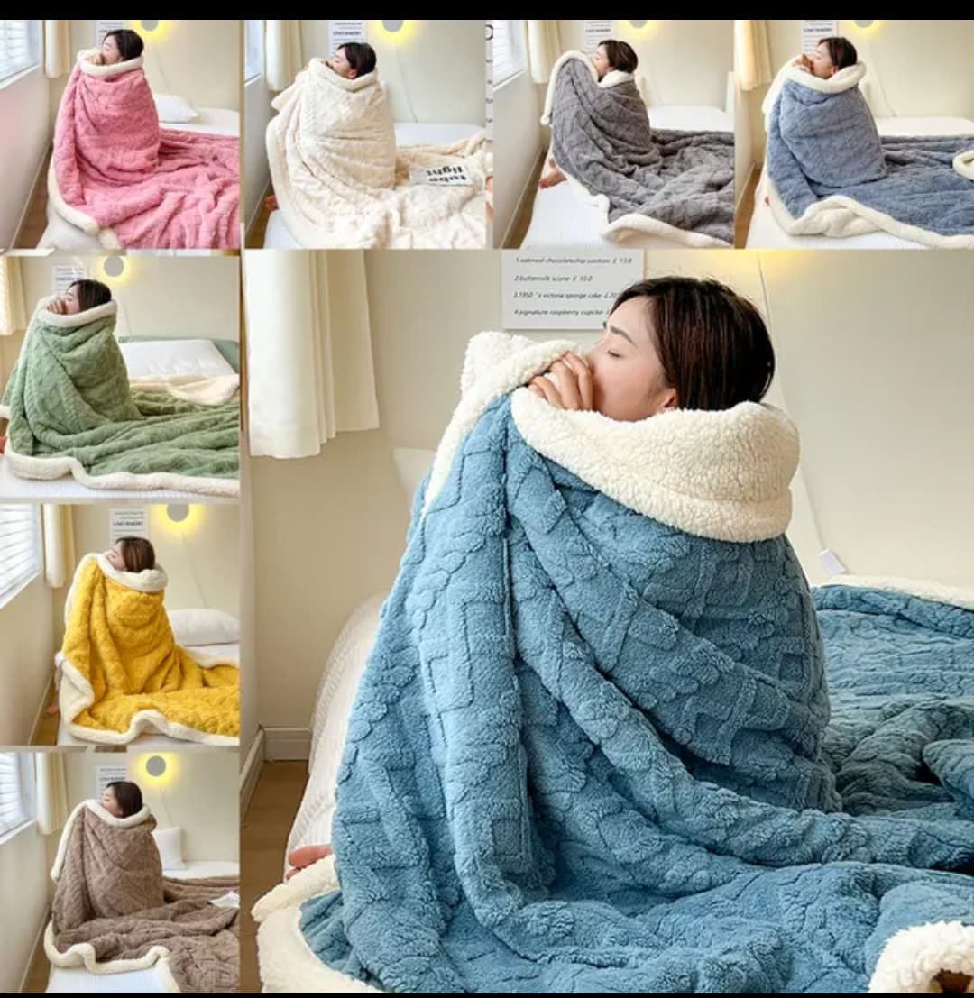 Sherpa fleece blanket  〰 Size 200x230cm 
Blue

Brown
Green
Pink
Off white
Grey