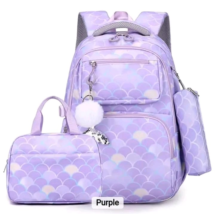 High quality fabric school bag with Insulated lunch bag and pencil pouch 
Grade 5 to 12  Sturdy and Durable 
Water and wear resistance material