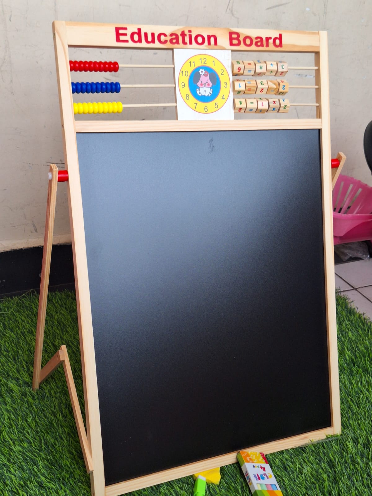 2 IN 1 Brand New Very High Quality Classy Kid's Wooden MultiFunctional Drawing Blackboard Designed With Durability and Functionality With The Best Experience