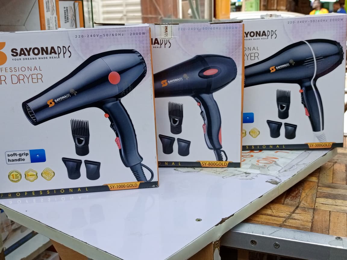 Sayona (SY-1000) Professional Hair Blow Dryer - Soft Grip Handle, Hanging Loop for Easy Storage, 2 Speeds and 3 Heat Settings.