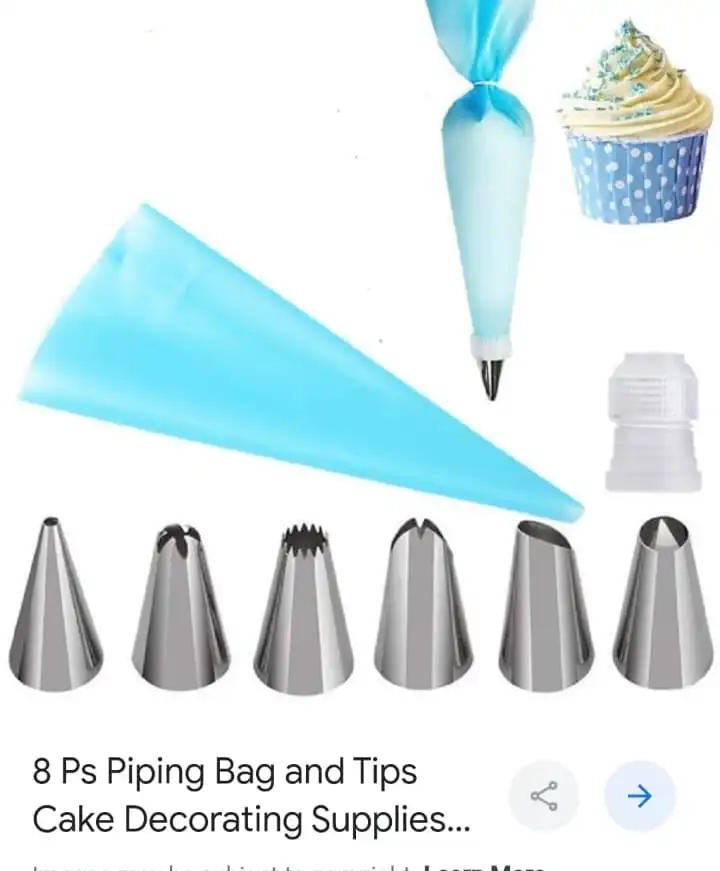 icing piping bag with metal nozzles 8 pieces setPCS/Set Silicone Kitchen Accessories Icing Piping Cream Pastry Bag + 8 Stainless Steel Nozzle Set DIY Cake Decorating Tips Set