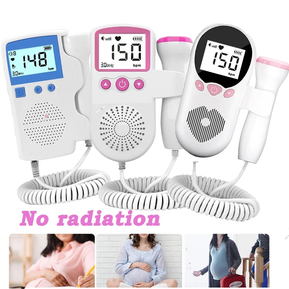 Portable Fetal Doppler Machine for Pregnancy - Accurate Baby Heart Rate Monitor Baby Heart Beat Detector Backlight LCD Probe