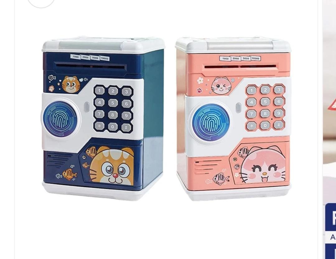 Kids Saving Piggy Bank. Teach your kids the value of saving with this Electronic Kids Saving Piggy Bank, designed to look and function like a mini ATM