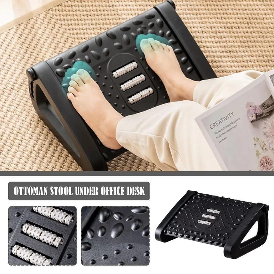 Ergonomic Adjustable foot rest/under desk footrest massage
✨Have Rollers that massages and relaxes your feet
✨Soothes fatigued feet
✨5 level adjustment swing range up and down, can be used by children
