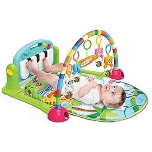 Fashion Baby Gym Playmat Deluxe Kick & Play Piano Gym & Maracas with Smart Stages Learning Content,5 Linkable Toys & 2 Soft Rattles For Newborn To Toddler (0-36M)