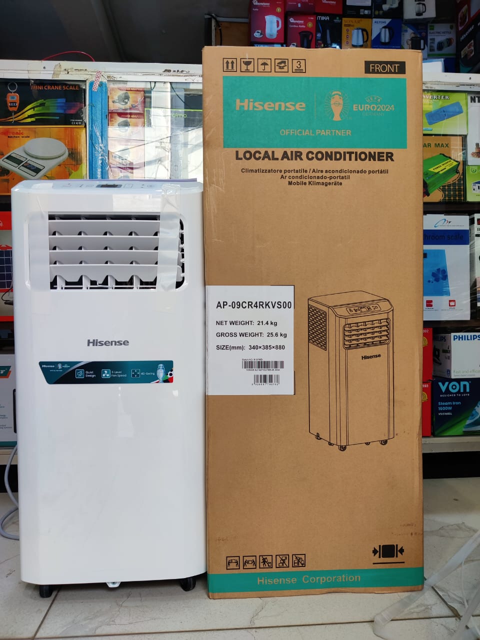 Hisense Portable Air Conditioner 9000BTU
Perfect for medium to large-sized rooms.onveniently adjusts settings from a distance.