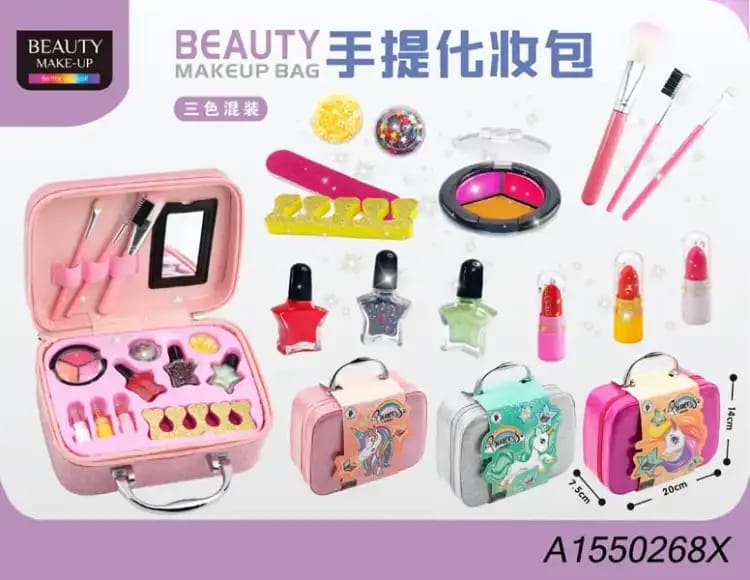Hot Selling Girls Role Play Toys & Hobbies Princess Kit Cosmetic Bag Set Makeup Toys for Kids Real Make Up Kit Set for Girls