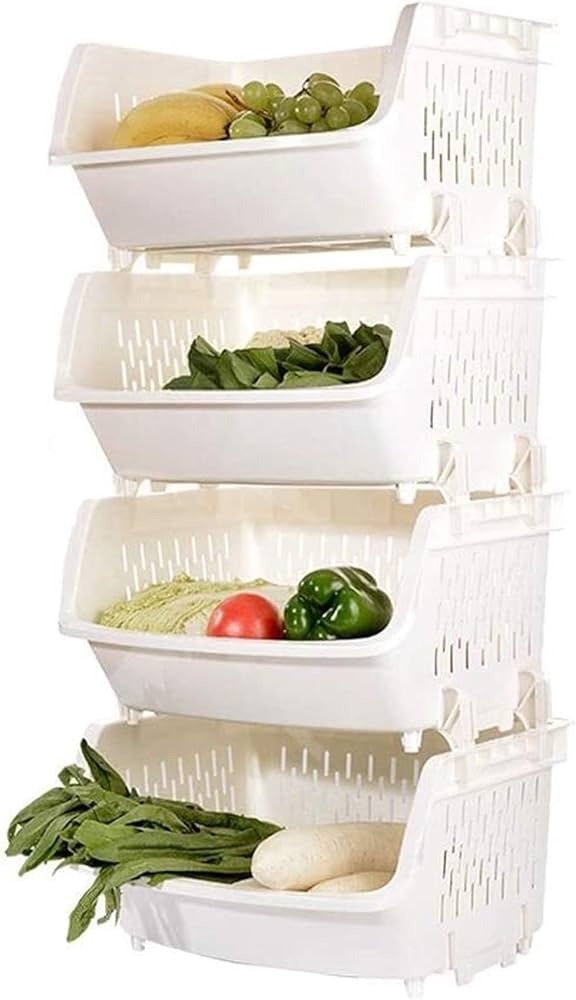 💫REDUCED PRICE🔥🔥
Hard plastic 4 layer + lid vegetable rack now available in white peach & grey-blue colours