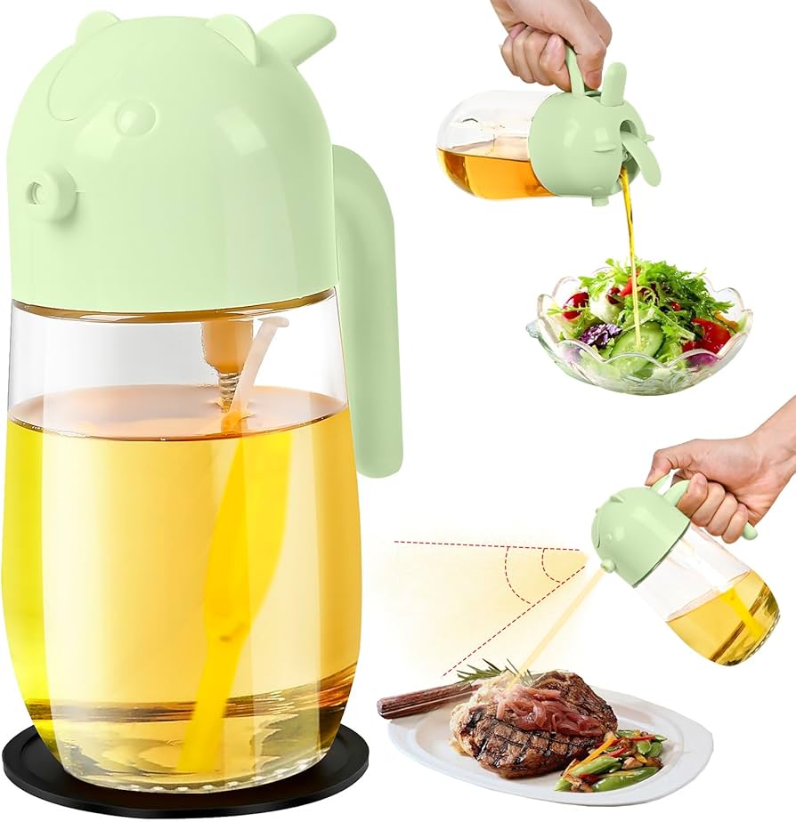 580ml Dual-Function Oil Dispenser Jug – 2-Way Pour or Spray Bottle for Cooking, Frying & Salad Dressing