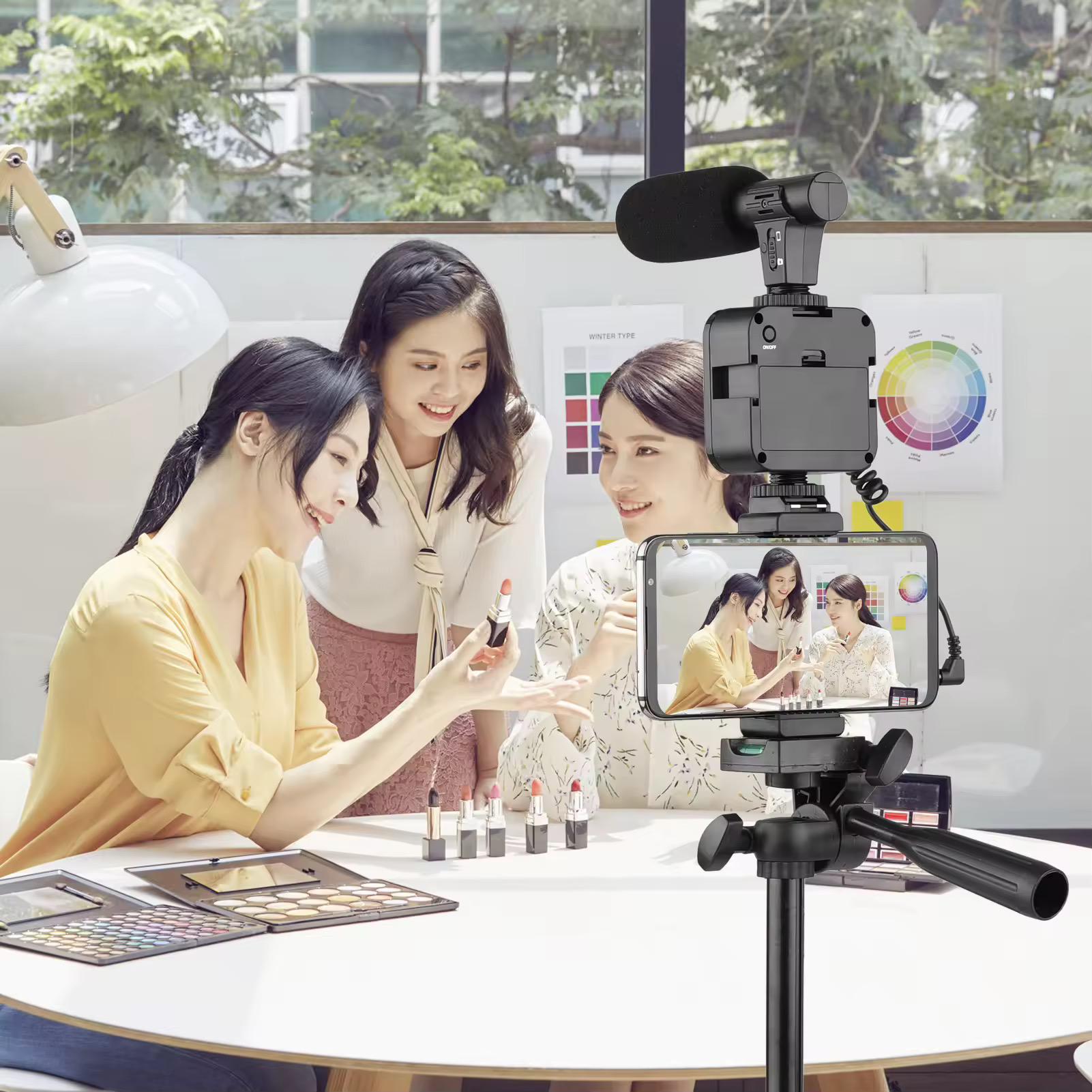 Vlogging kit KIT-05LM with tripod Stand
Microphone has noise reduction-powerful mic capsule with high noise cancellation technology