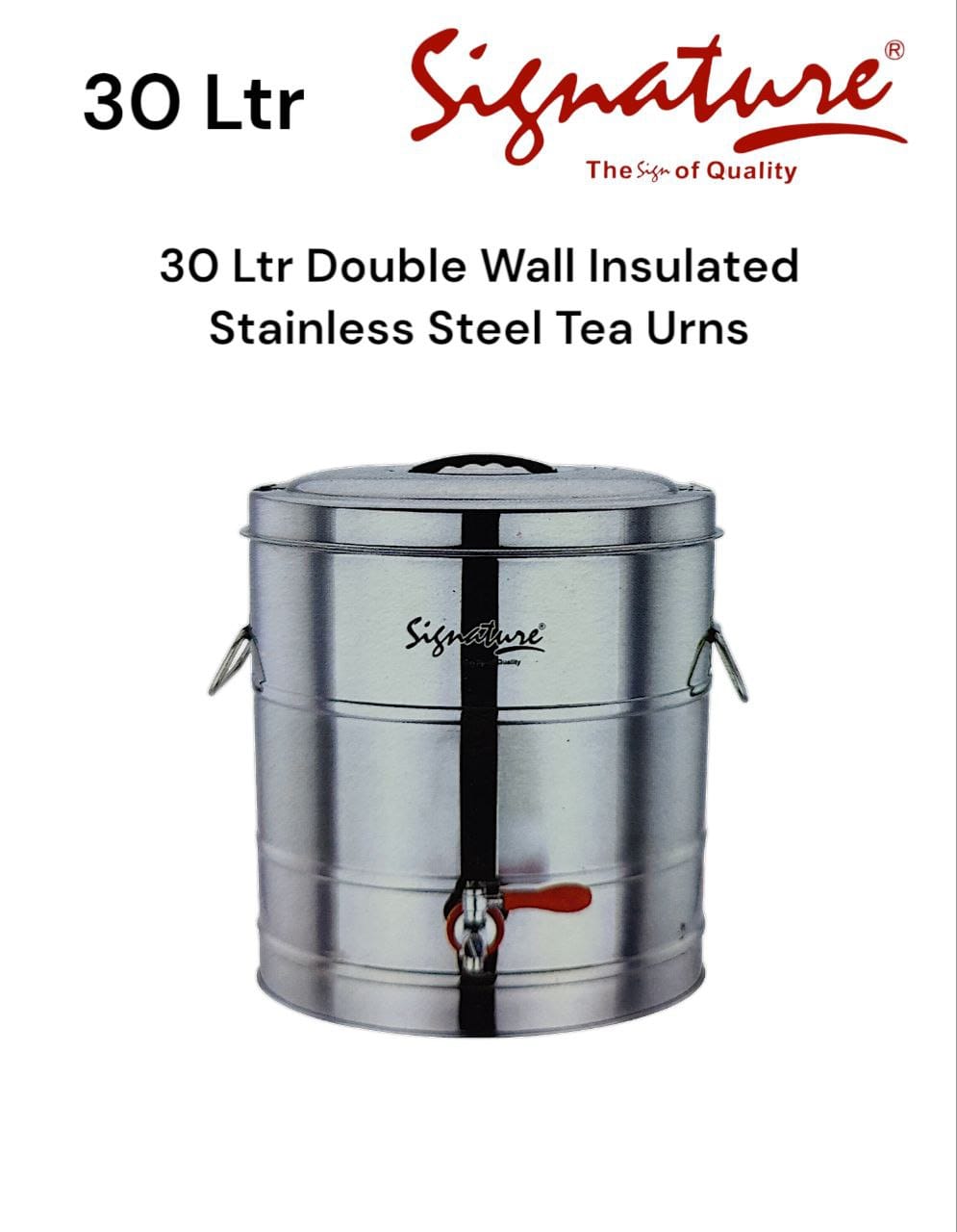 30 Ltr Double Wall signature Insulated Stainless Steel durable and high quality  TEA URN