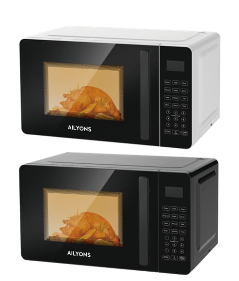 AILYONS High Quality 20 Litres Microwave Oven with Grill 20L microwave 99 min timer Digital control Grill Defrost setting 1200/900 watts 9 power levels