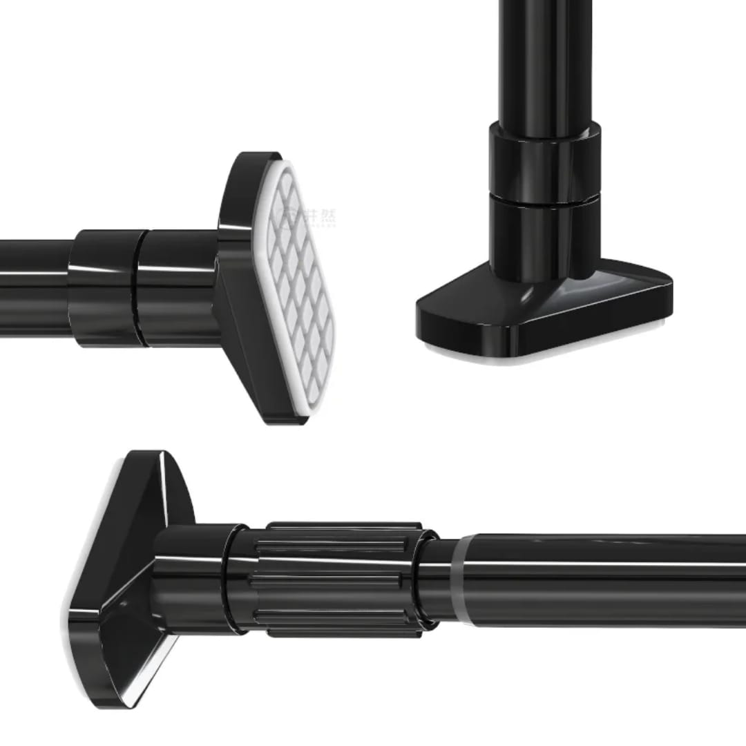 Multipurpose extendable telescopic rod Can be used as:
-shower curtain rod, 
-clothing rod/hanger
-diy wardobe/hanger 

 Adjustable length

Size 105cm- 200cm