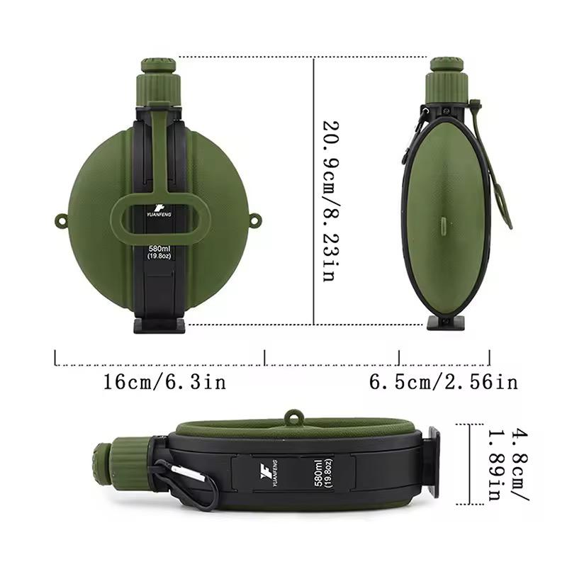 1PCS Foldable Silicone Water Bottle with Compass Retractable Portable Design For Camping Hiking Outdoor Adventures Leakproof
Capacity 580mls