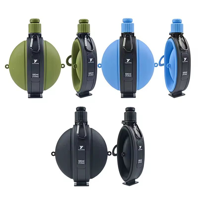 1PCS Foldable Silicone Water Bottle with Compass Retractable Portable Design For Camping Hiking Outdoor Adventures Leakproof
Capacity 580mls