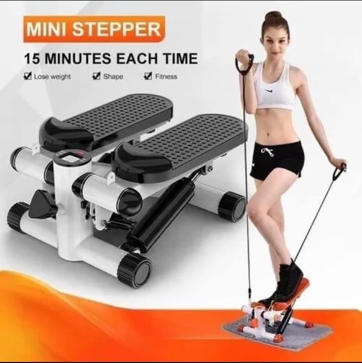 Mini stepper with Resistance Bands Stair Stepper with Resistance Band, Mini Stepping Fitness Exercise Home Workout Equipment for Full Body Workout，330lbs Weight Capacity