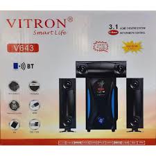 Vitron V643 woofer 3.1 Multimedia Sound Speaker System 10000 W BT/FM Subwoofer
USB Support
SD card 
Hifi sound
Amazing Sound
Super Bass surround
High-tech Multimedia