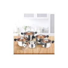 Jamespot 10-piece high-class stainless steel cookware set.