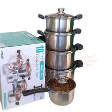 Jamespot 10-piece high-class stainless steel cookware set.