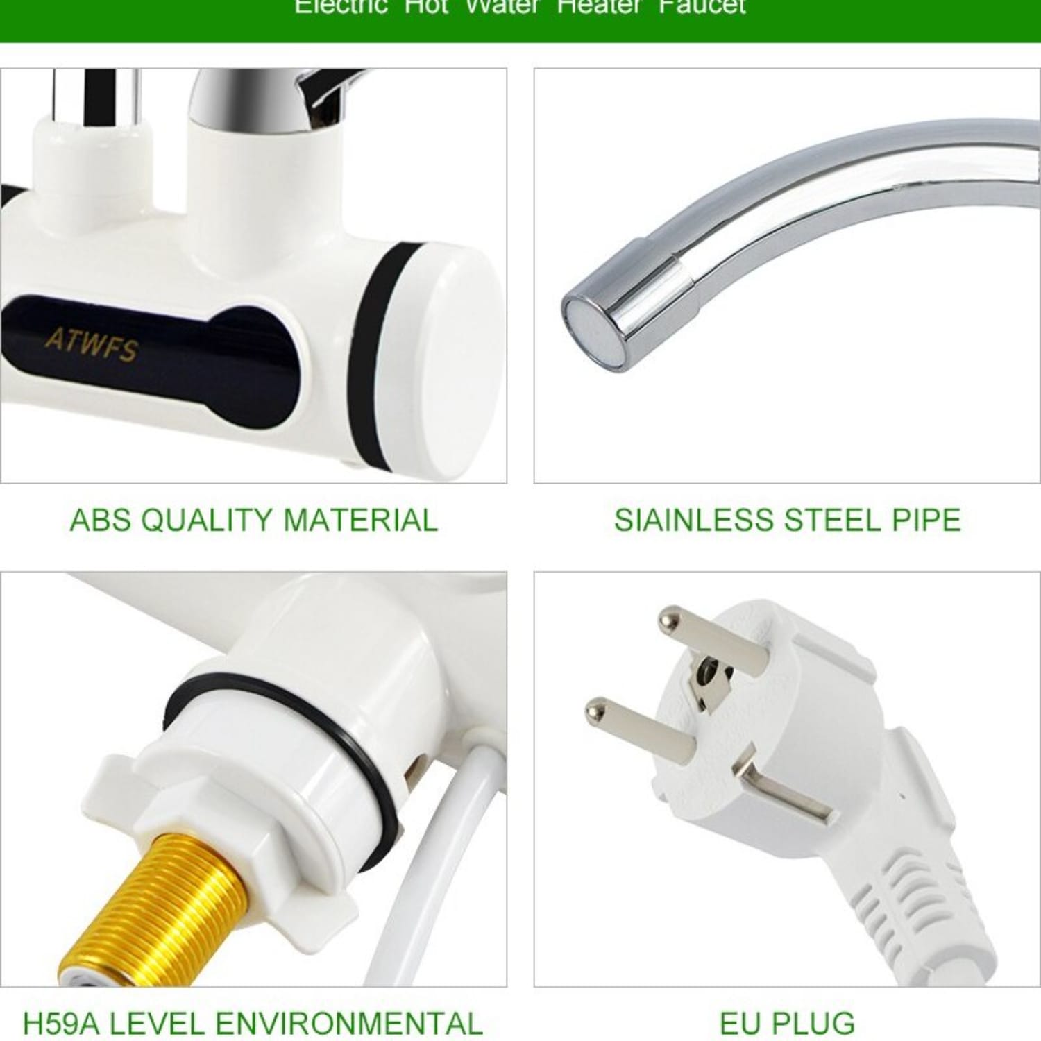 Digital Electric Instant Hot Water Faucet Kitchen Heater Tap.
Also known as an instant hot water tap or tankless electric heater tap