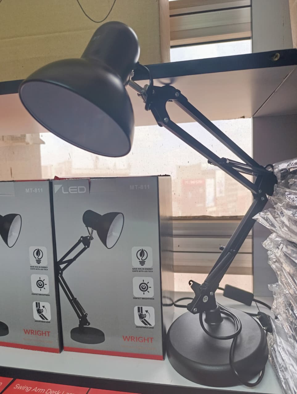 Modern LED Desk Lamp Black Finish for Home Office Decor.
360° Adjustable Desk Lamp Perfect for reading, salons, bedside, and study desks. Adjustable brightness with 3 light modes: Warm, Cool & Neutral