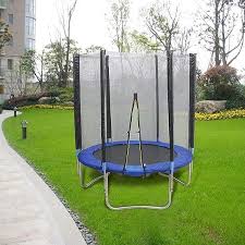 6FT Trampoline with Safety Net and Ladder, Outdoor Round Bouncing Jumper for Kids & Adults, Heavy Duty Frame, UV-Resistant Mat