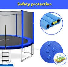 6FT Trampoline with Safety Net and Ladder, Outdoor Round Bouncing Jumper for Kids & Adults, Heavy Duty Frame, UV-Resistant Mat