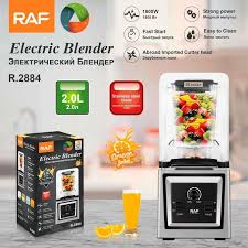 RAF R.2884 Commercial Electric Blender 1800W, Heavy Duty 2.0L Professional Smoothie Maker & Ice Crusher Machine for Home & Business Use, Stainless Steel 6-Blade System