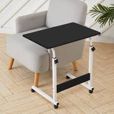 Portable Height Adjustable Home Computer Table Stand for Office/Home Study Laptop Desk | Bedside & Sofa Use with Lockable Wheels