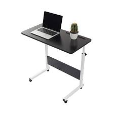 Portable Height Adjustable Home Computer Table Stand for Office/Home Study Laptop Desk | Bedside & Sofa Use with Lockable Wheels