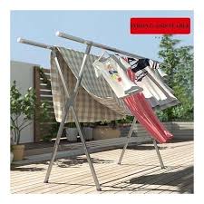 Stainless steel Retractable Double tier Folding Rust Resistant Clothing Drying Rack heavy-duty stainless steel, foldable, and length-adjustable clothes drying rack.