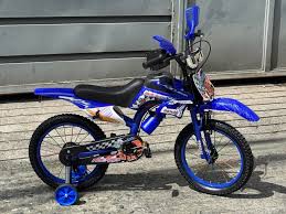 Premier Racer 12" is a motorcycle-styled children's bicycle with detachable training wheels for stability and cool, motorbike-shaped frame with durable construction.