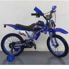 Premier Racer 12" is a motorcycle-styled children's bicycle with detachable training wheels for stability and cool, motorbike-shaped frame with durable construction.