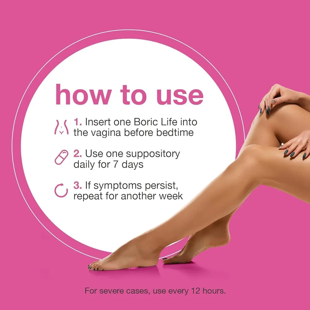 Safrel Boric Acid Vaginal Suppositories,Intimate Health - Boric Acid Vaginal Suppositories feminine care product designed to support intimate health