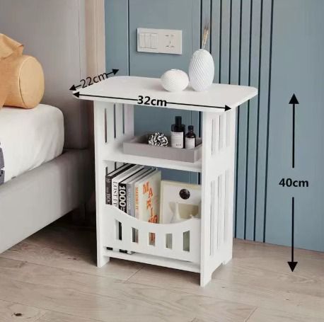Modern Nordic Style Wooden Storage Table - Multipurpose Bedside & Living Room Organizer, Non-Waterproof Wood Material