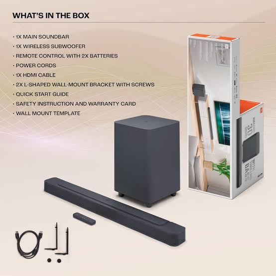 JBL Bar 500 5.1-Channel With MultiBeam And Dolby Atmos Soundbar Bluetooth / Wireless Powerful Speaker