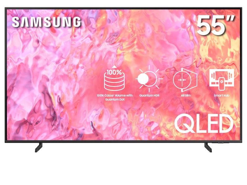 [NEW ARRIVAL]Samsung 55" inch QLED QA55Q60CAU Smart UHD 4K clarity Frameless LED TV-YouTube, Netflix-Smart Tvs