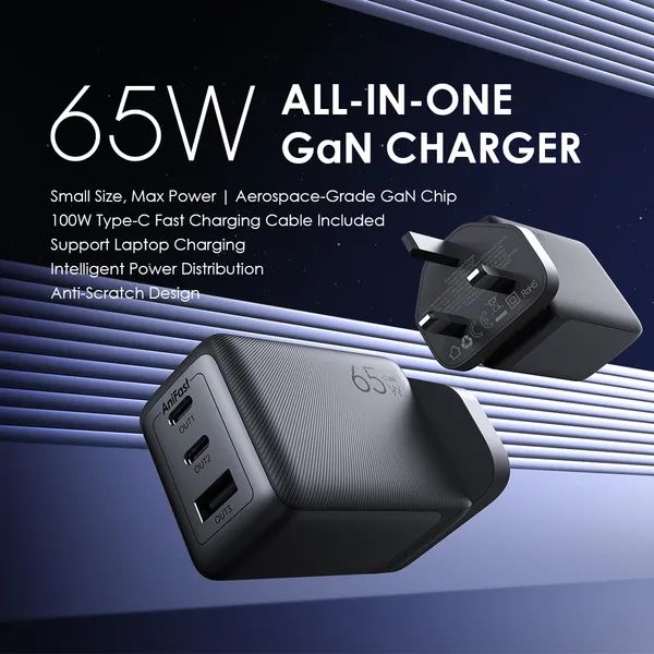 Oraimo 65W Fast Charging Charger Kit With Type-C Cable Fast Charging- Always Speedy Two ports pump out up to 45 watts of power, enabling simultaneous fast charging for two devices. 65W Type-C output