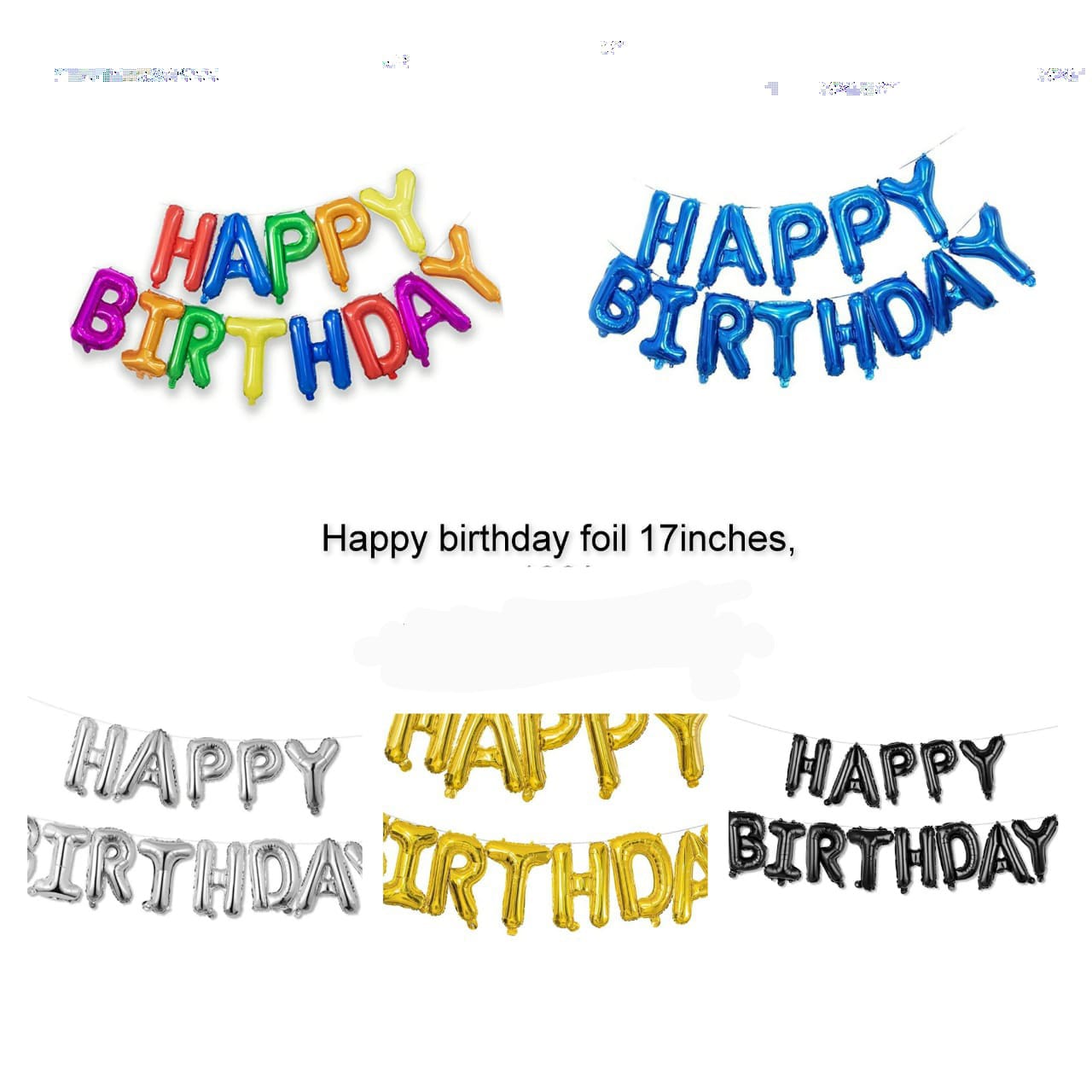 Foil Balloon Happy birthday banner. Our premium quality banners are crafted with a durable, ultra-shiny aluminum foil that maintains form without leaking or losing air.It can be used every year with p
