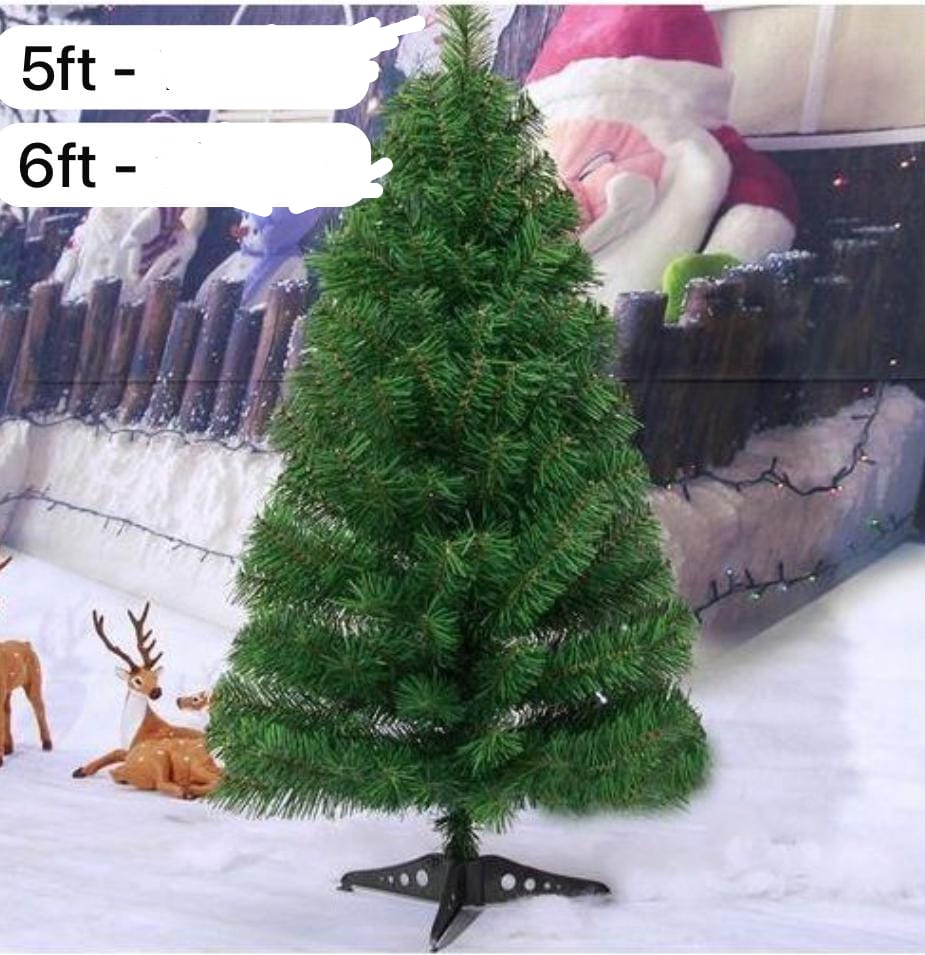 artificial Christmas tree. 
The product is an artificial Christmas tree, available in heights of approximately 5ft (150cm) and 6ft (180cm).
It typically features a metal stand for stability.
The tree
