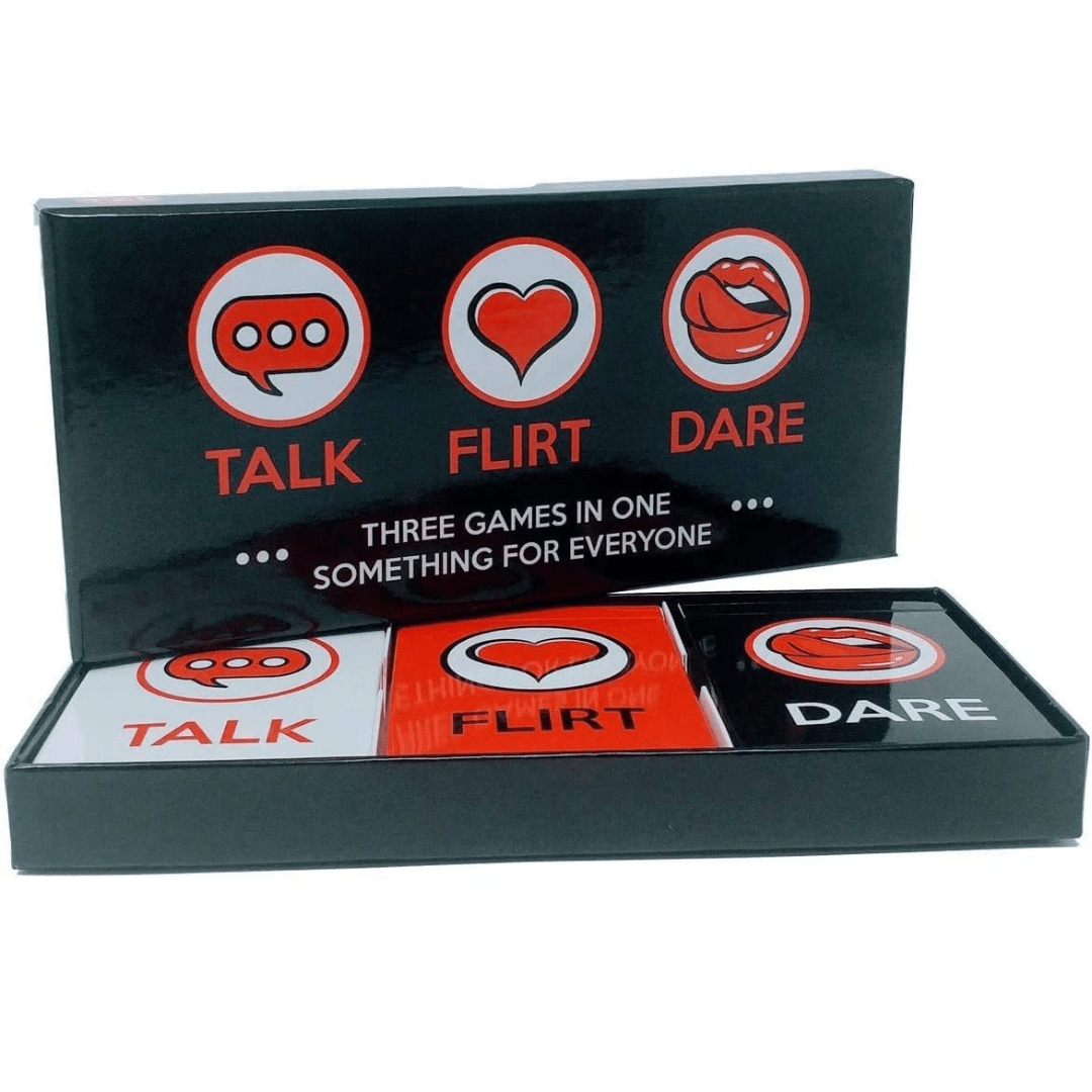 Talk, Flirt, Dare: Fun Couples Game Talk Or Flirt Dare Cards 3 Games In 1