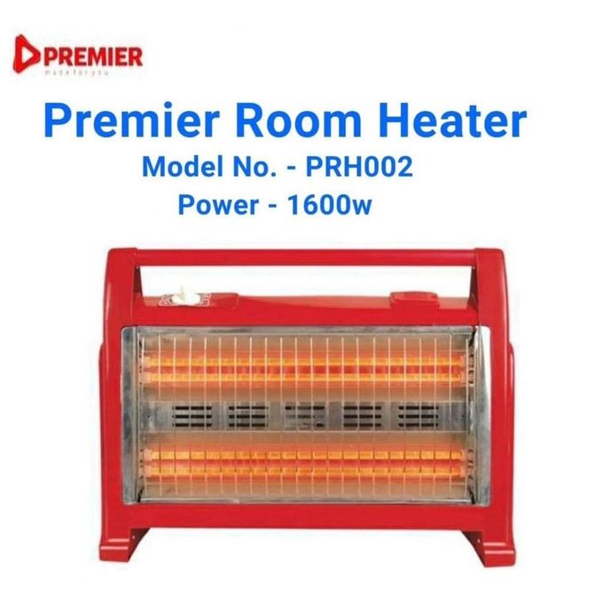 [Offer!] Premier PRH-002 Halogen Room Heater 2 heating settings Portable Quartz Heater 1600W Powerful & Compact automatically shuts off Easy Controls
