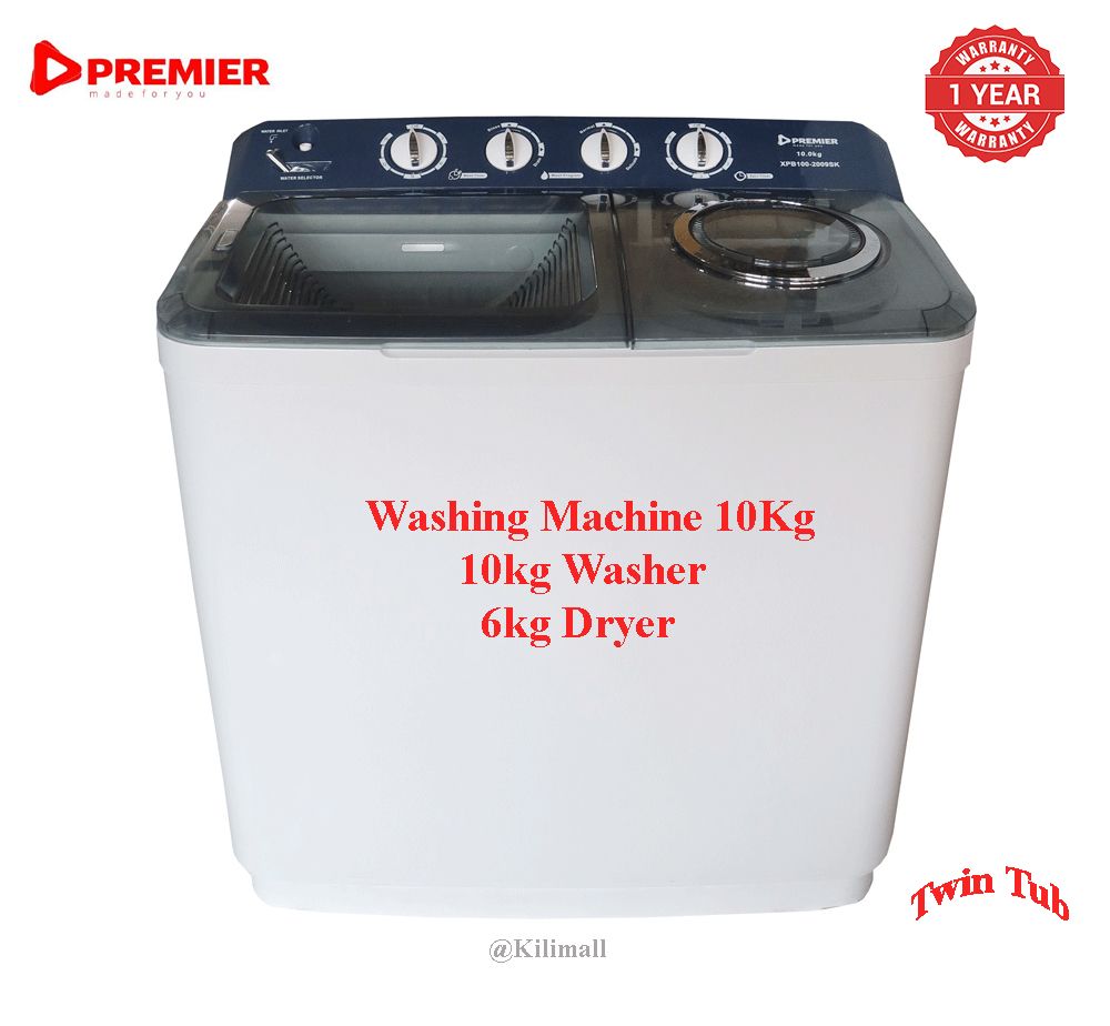 PREMIER TWIN TUB WASHING MACHINE  XPB-100-2009SK 10KG WASHER/6KG DRYER Top Loading Washing Machine Semi Automatic ,All In One Combination Washers and dryers