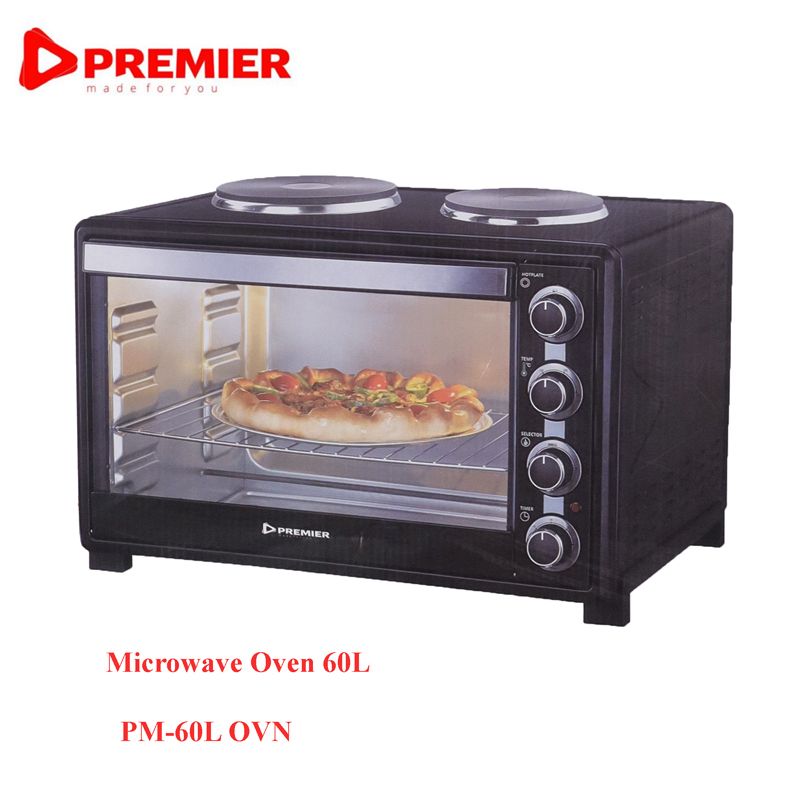 Premier 60L Electric Microwave Oven Black Hosing And Panel  Black 2200 Watts With 1 Year Warranty Electronics And Appliances Small Appliances Kitchen Appliances ovens