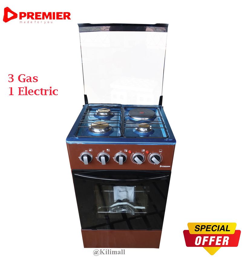 Premier 3 Gas and 1 Eletric Burner Cooker With Electric Oven Auto Ignition electronics and appliances home improvement standing gas cookers brown