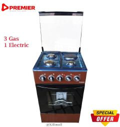 Premier 50*55 Free Standing 3 Gas Cooker +1 Hotplate Electric Cooker With Electric Oven Auto Ignition electronics and appliances home improvement standing gas cookers brown