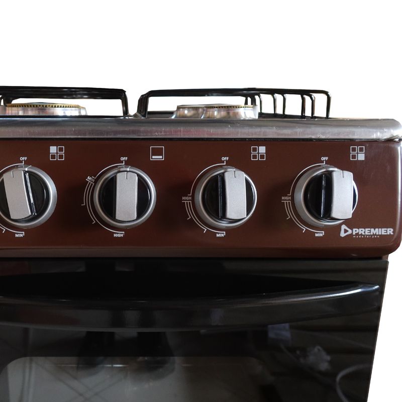 Premier Four Burner Cooker PM-400 All Gas With Oven Auto Ignition Electronics And Appliances Home Improvement Standing Gas Cookers brown