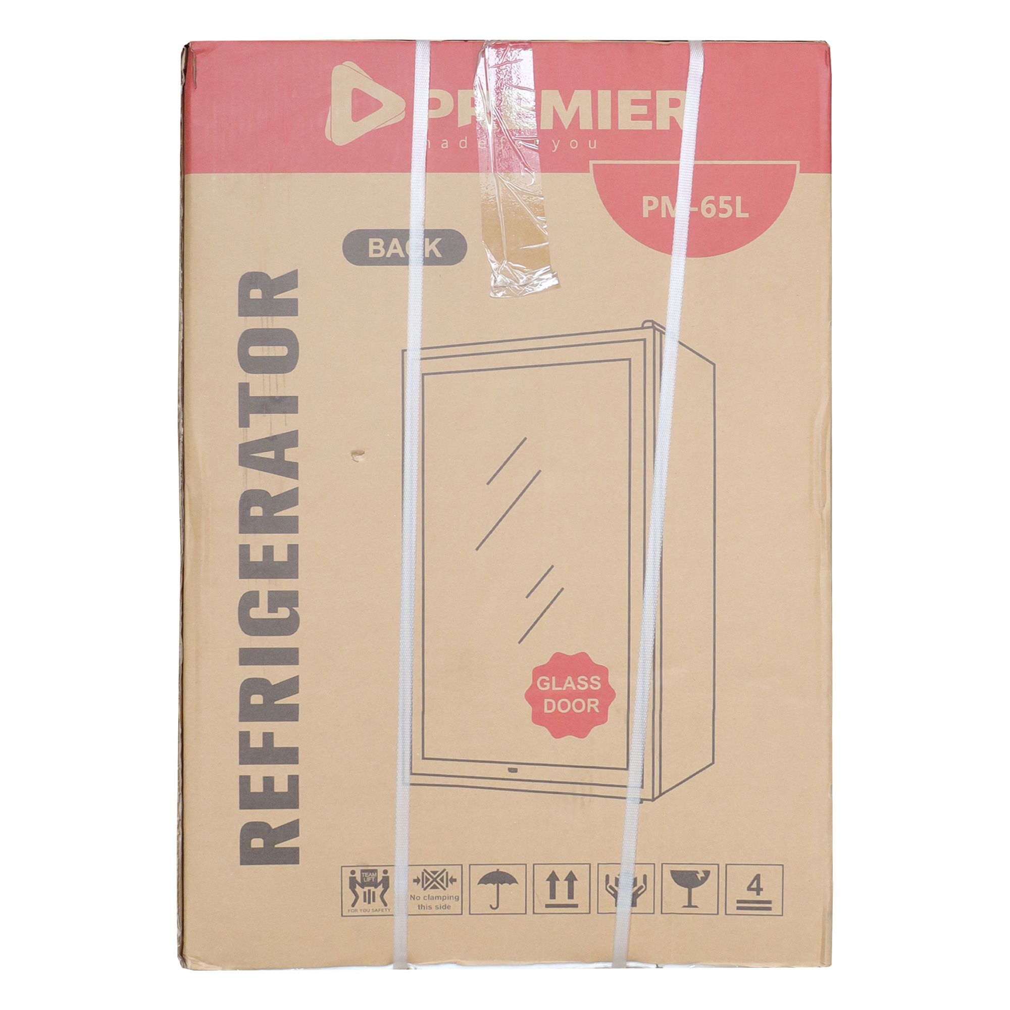 Premier 65 LITRES GLASS DOOR REFRIGERATOR WITH LITRES 10L FREEZER HOME FRIDGE